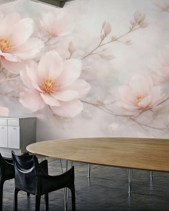 Fototapeta eteryczne magnolie w pastelowej mgle