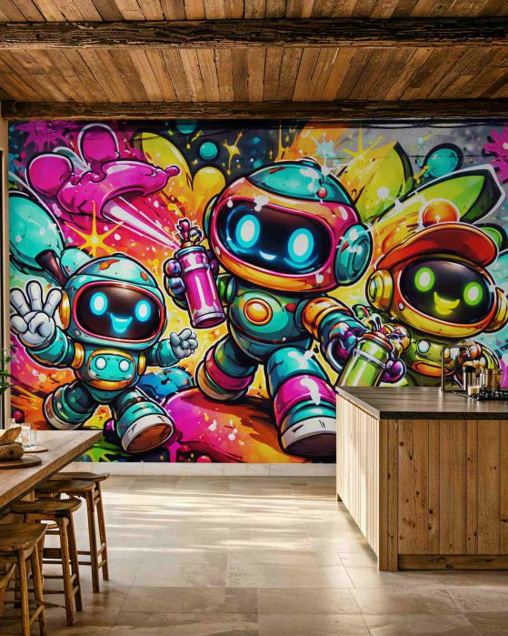 Fototapeta kolorowe roboty street art