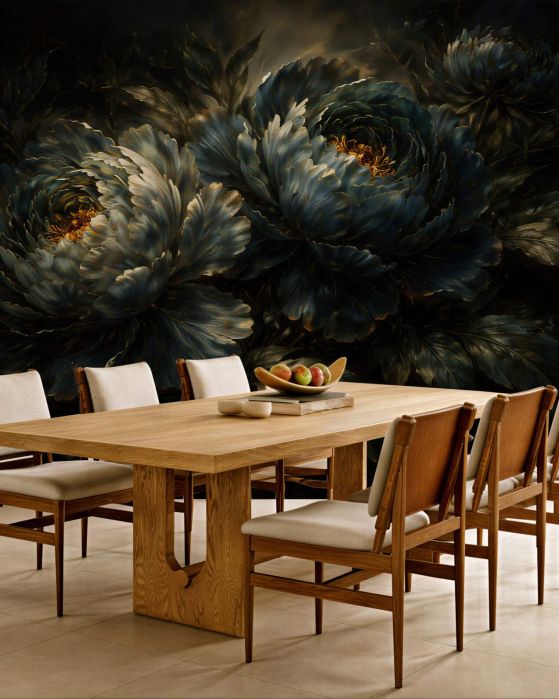 Fototapeta sepiowe peonie w eleganckim rysunku
