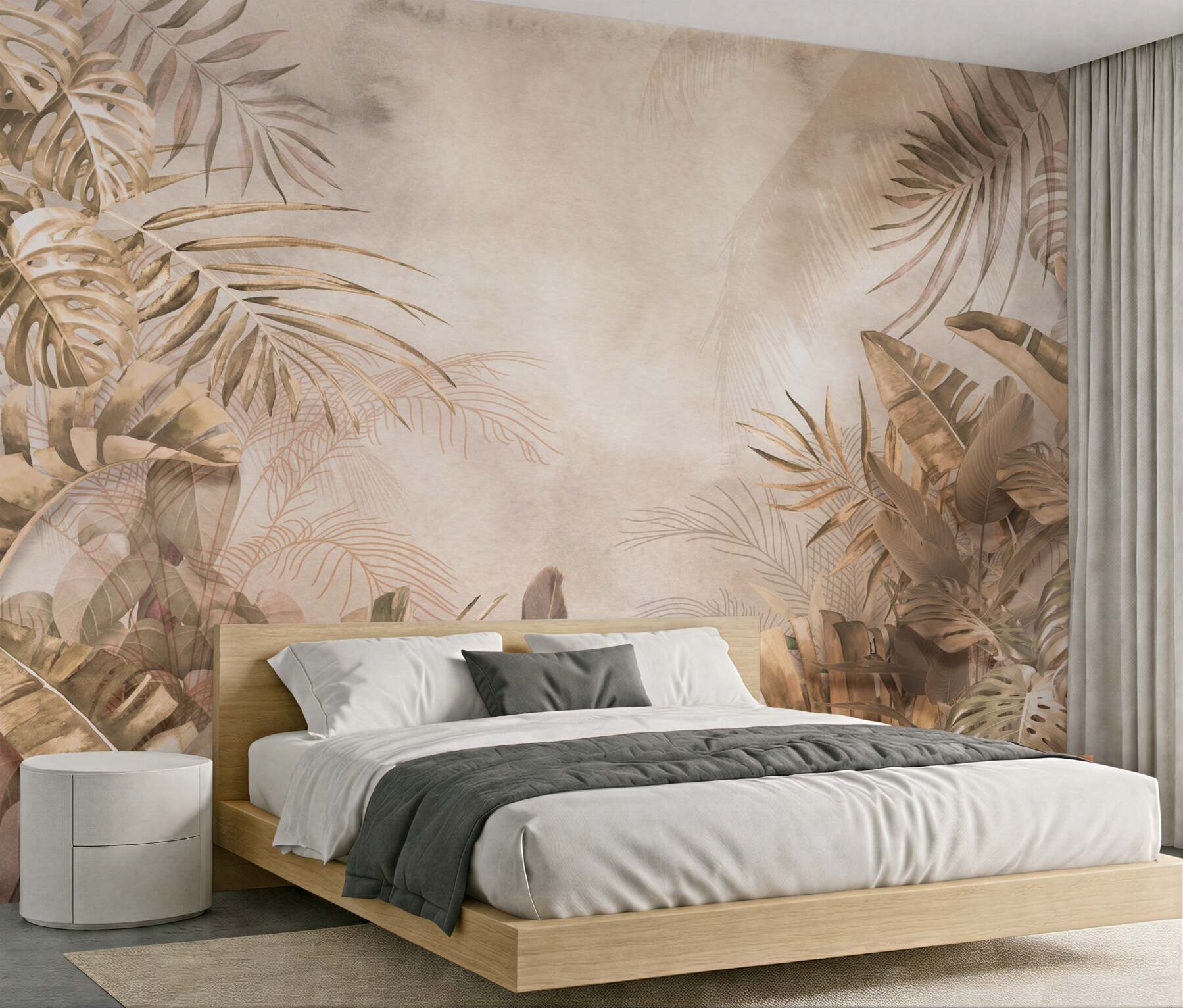 Fototapeta palma i monstera w dżungli