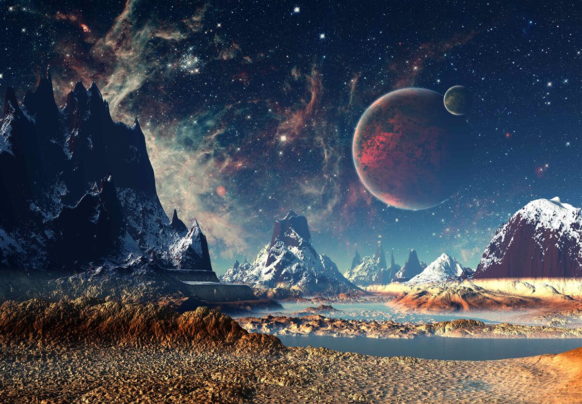 Fototapeta powierzchni planety science fiction