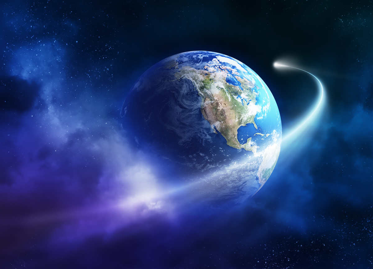 Fototapeta planeta Ziemia w nieskończonej przestrzeni