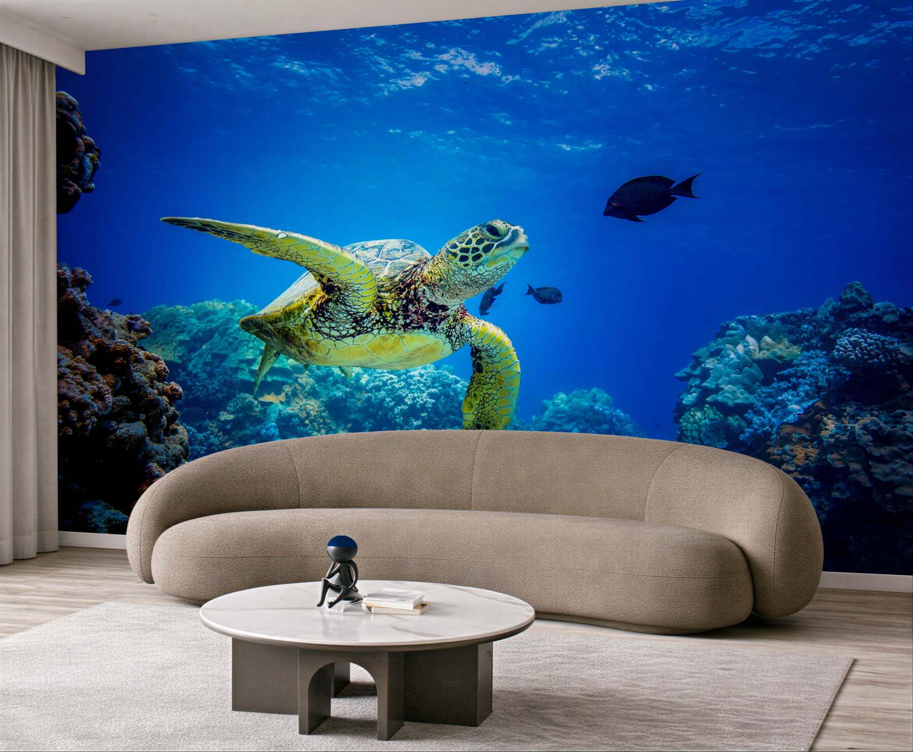 Fototapeta zielony żółw w oceanie