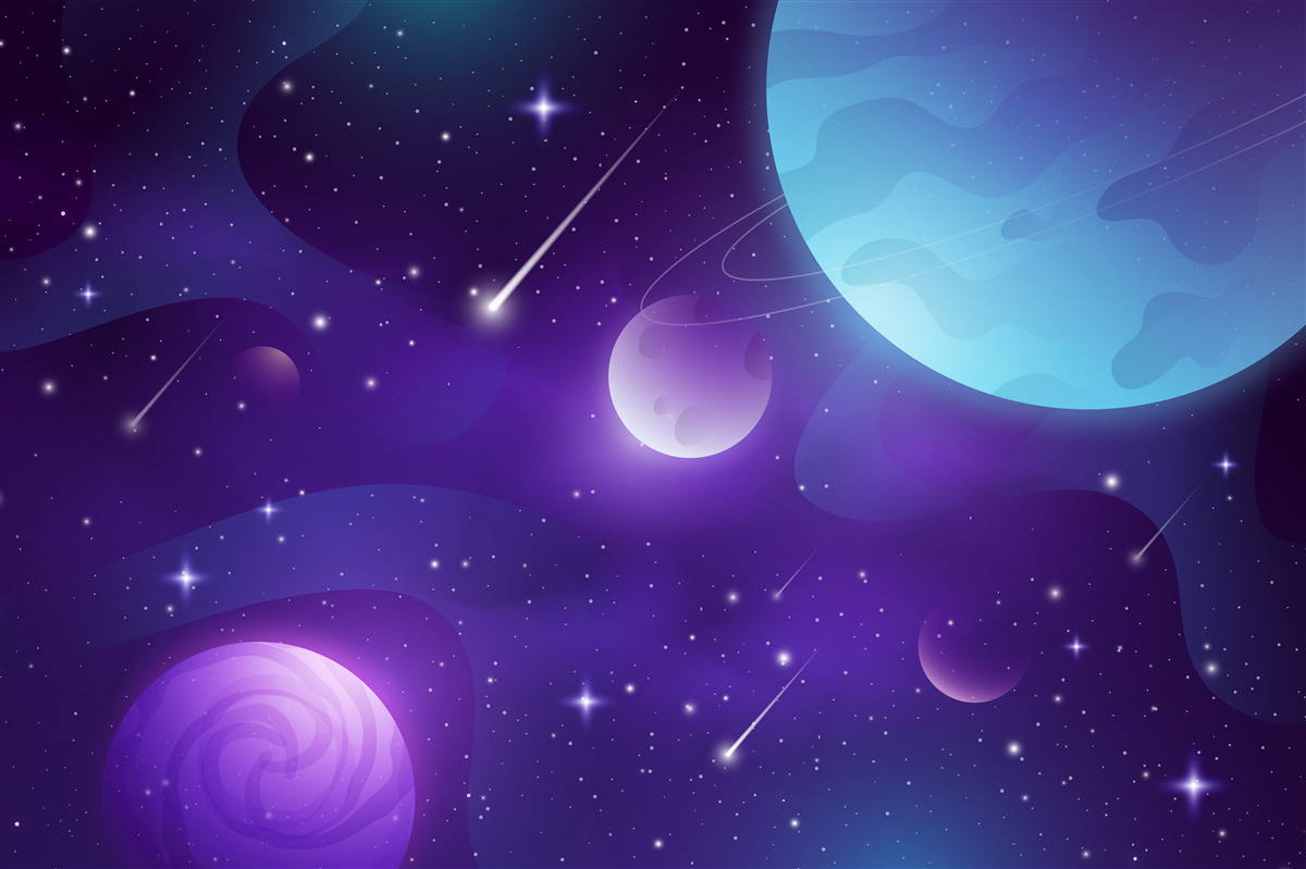 Fototapeta planety i gwiazdy w kosmosie