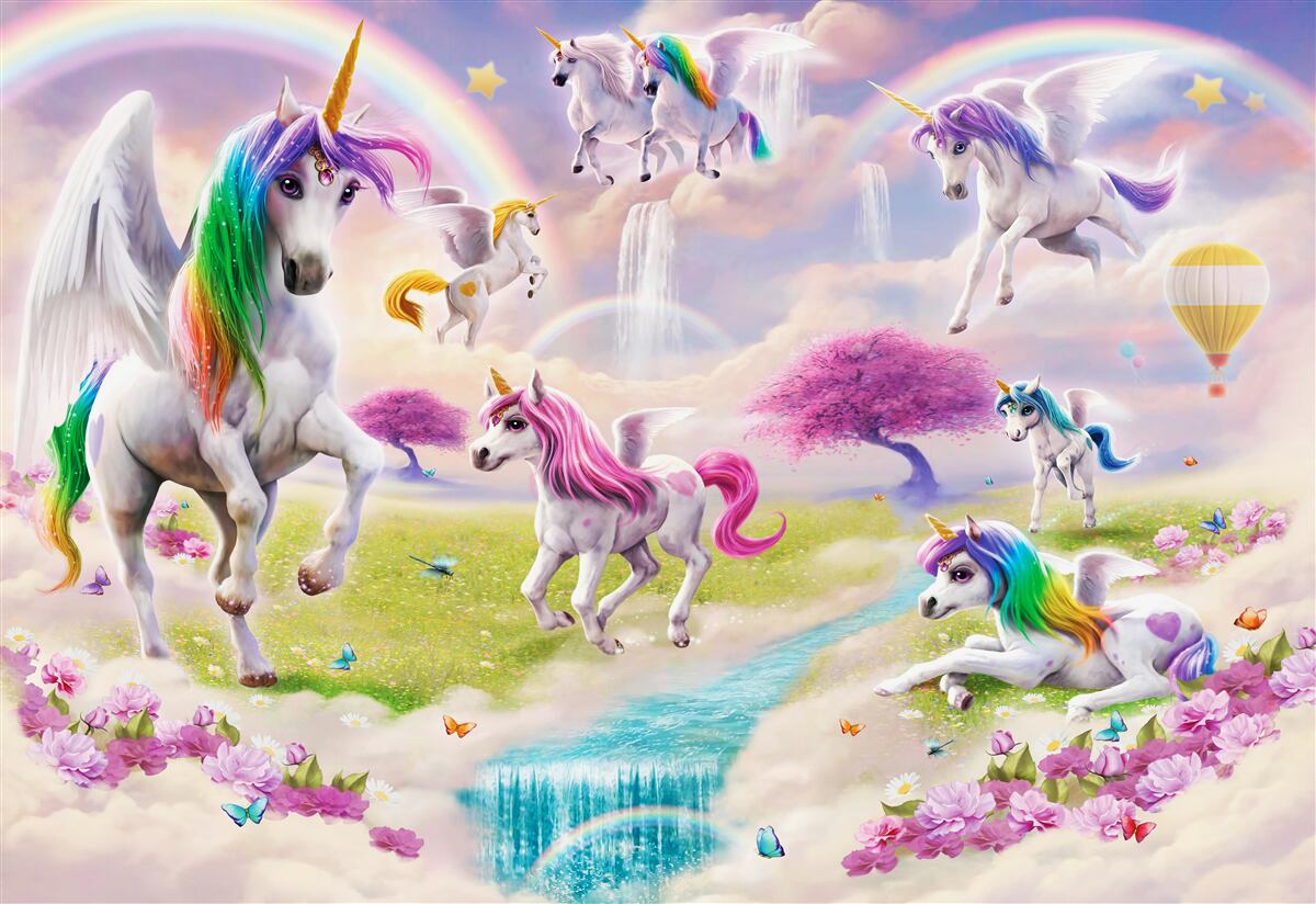 Fototapeta magiczne jednorożce na łące