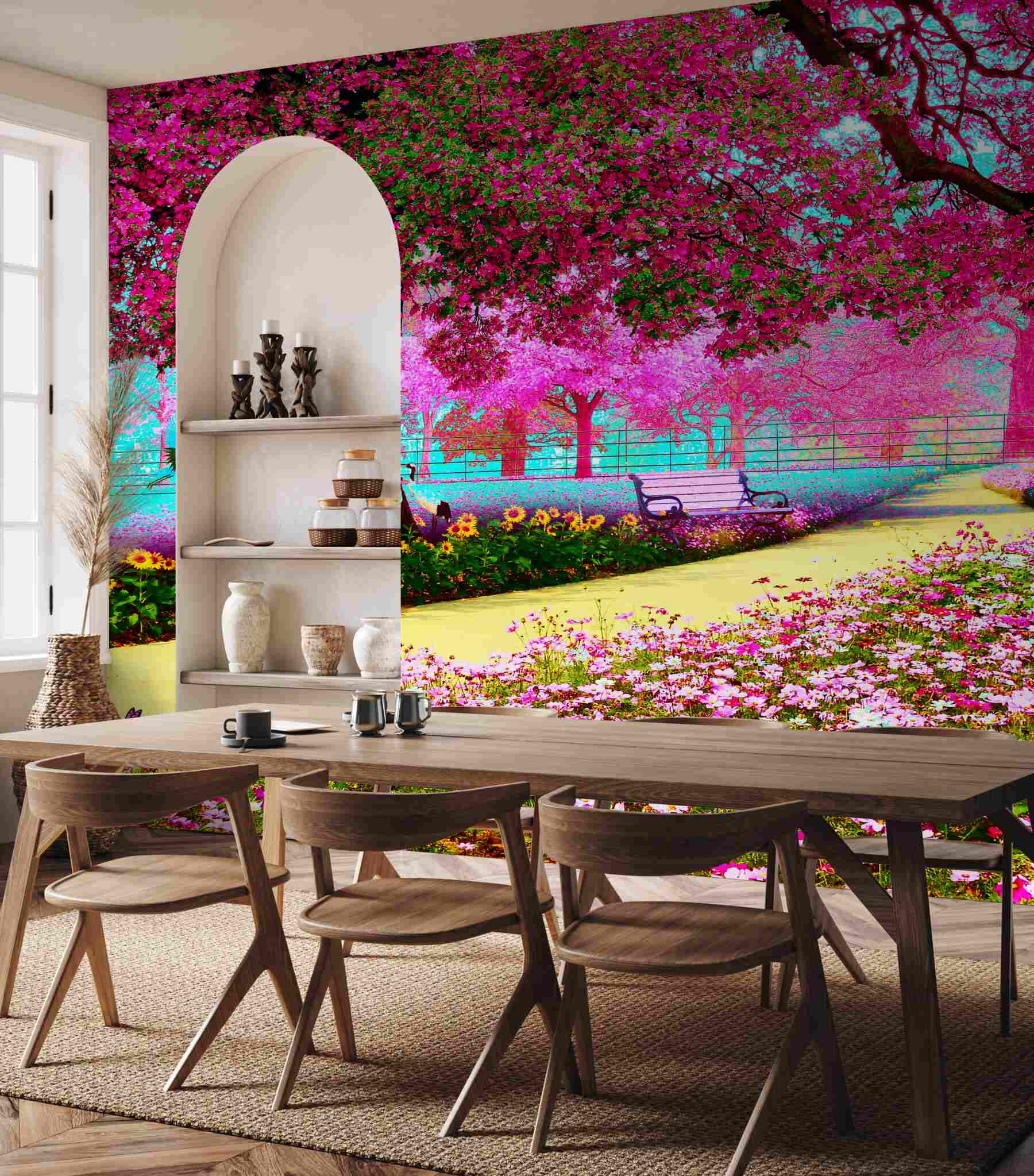 Fototapeta stara kwitnąca różowa sakura