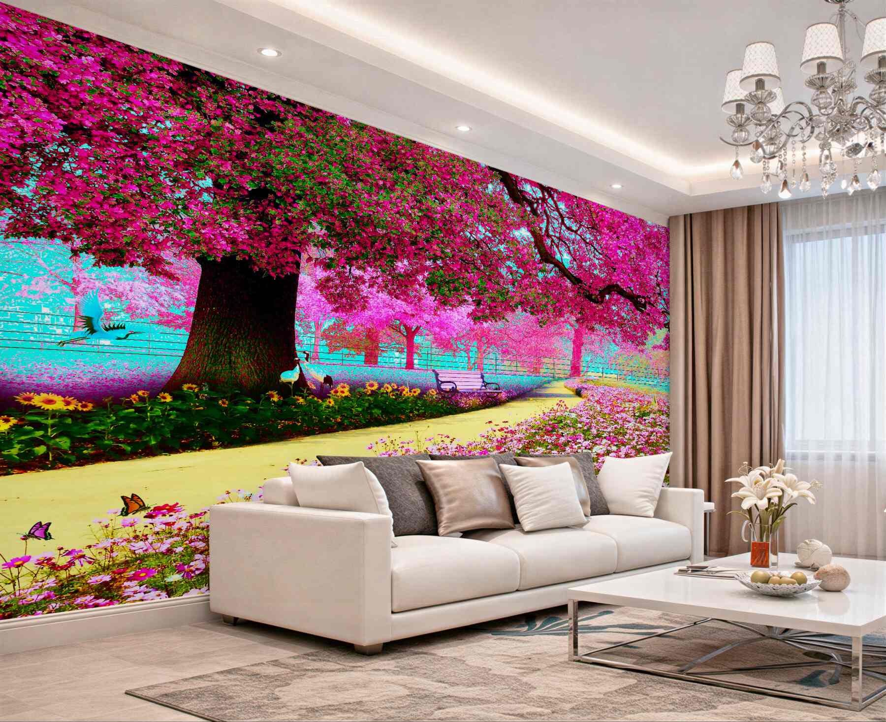 Fototapeta stara kwitnąca różowa sakura
