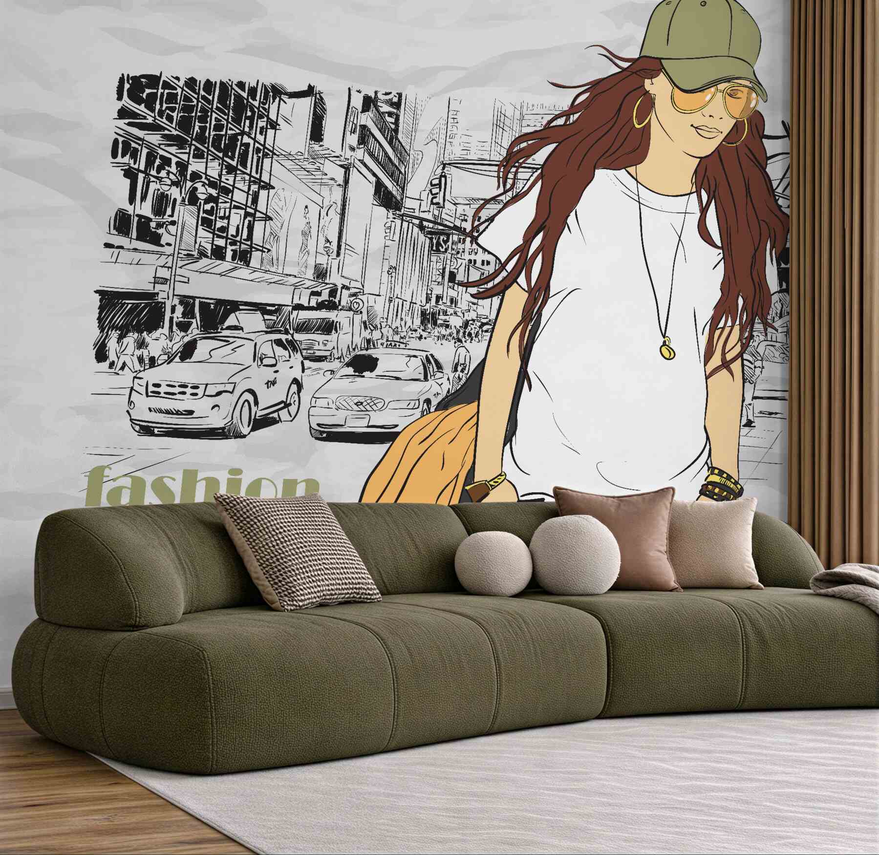 Fototapeta modna dziewczyna na tle miasta