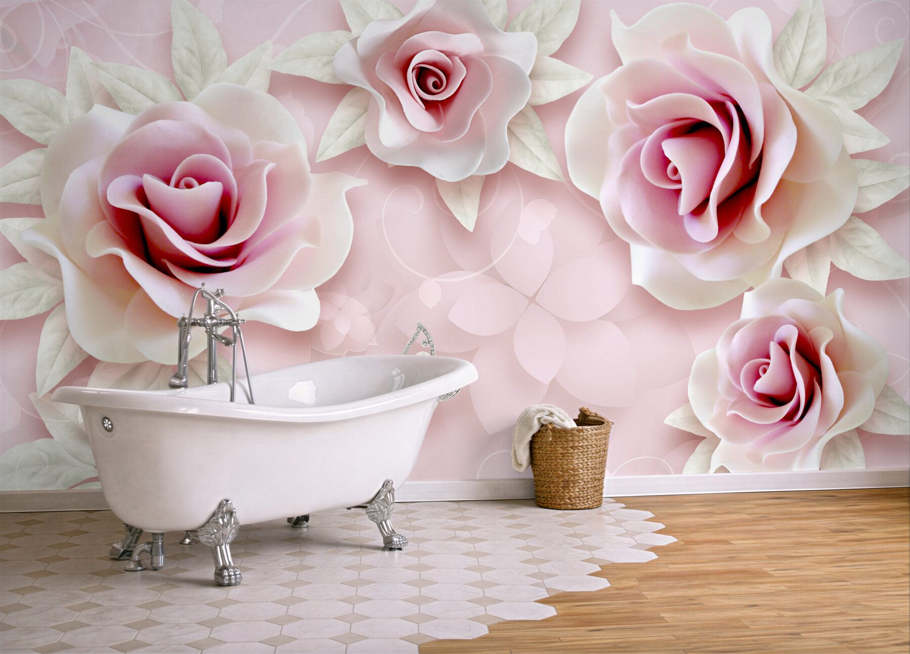 Fototapeta delikatna liliowa porcelanowa róża