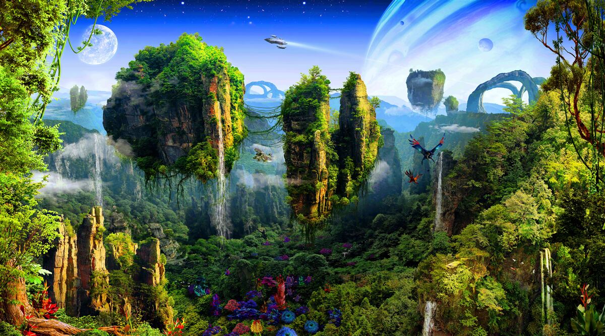 Fototapeta zielone miasto fantasy