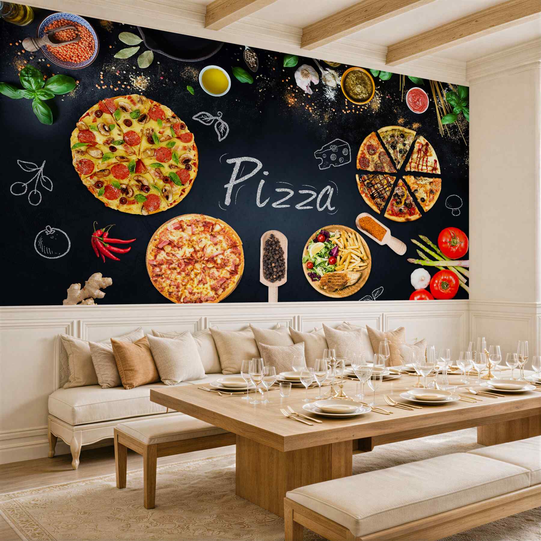 Fototapeta Pizza i inne produkty