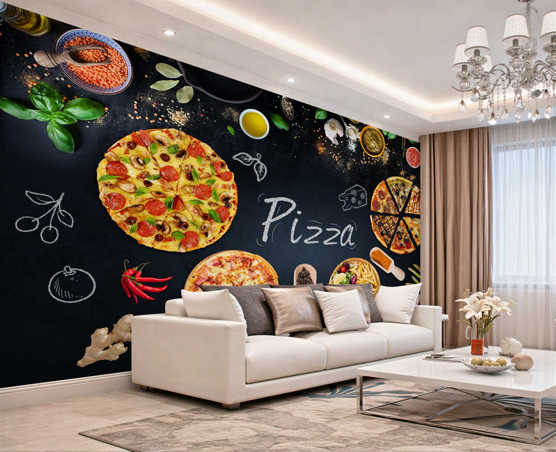 Fototapeta Pizza i inne produkty