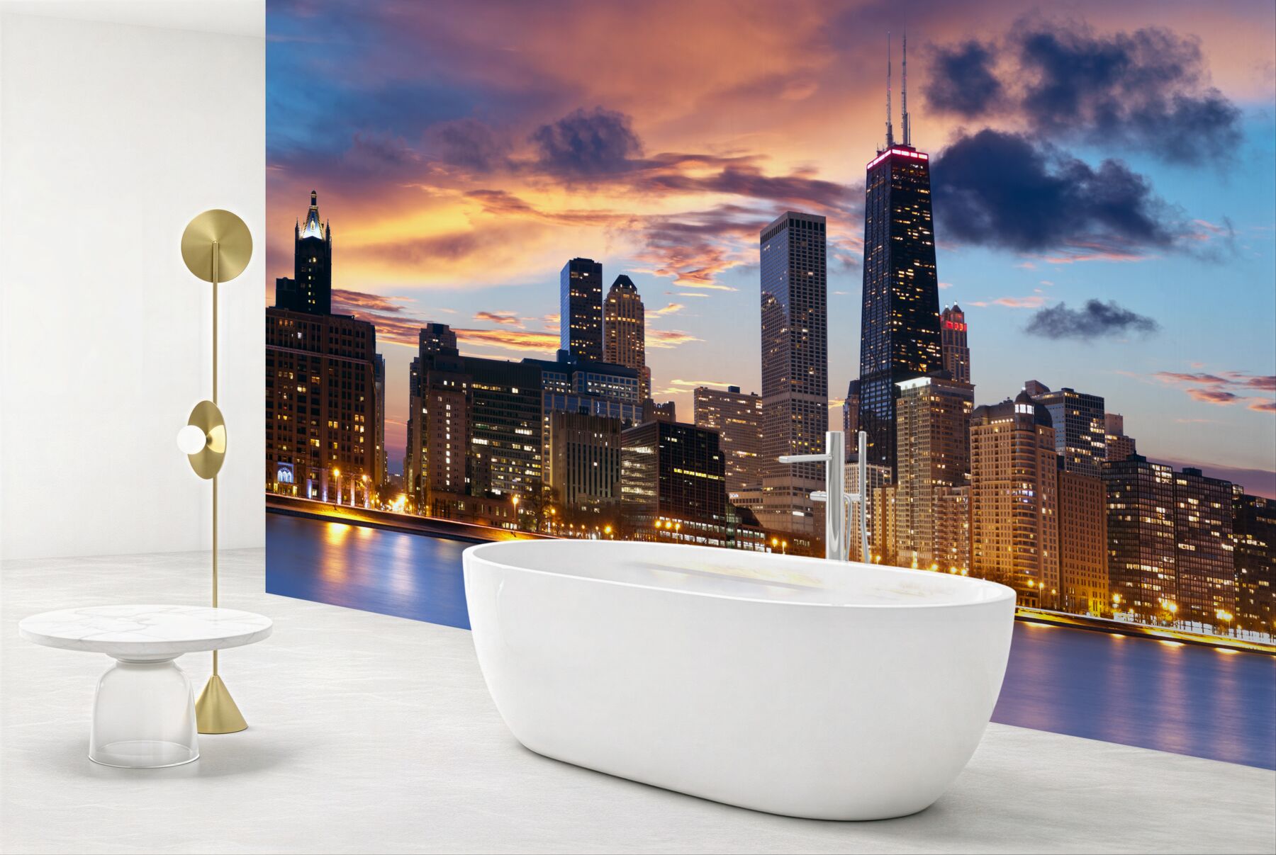Fototapeta zachód słońca nad Chicago, Illinois