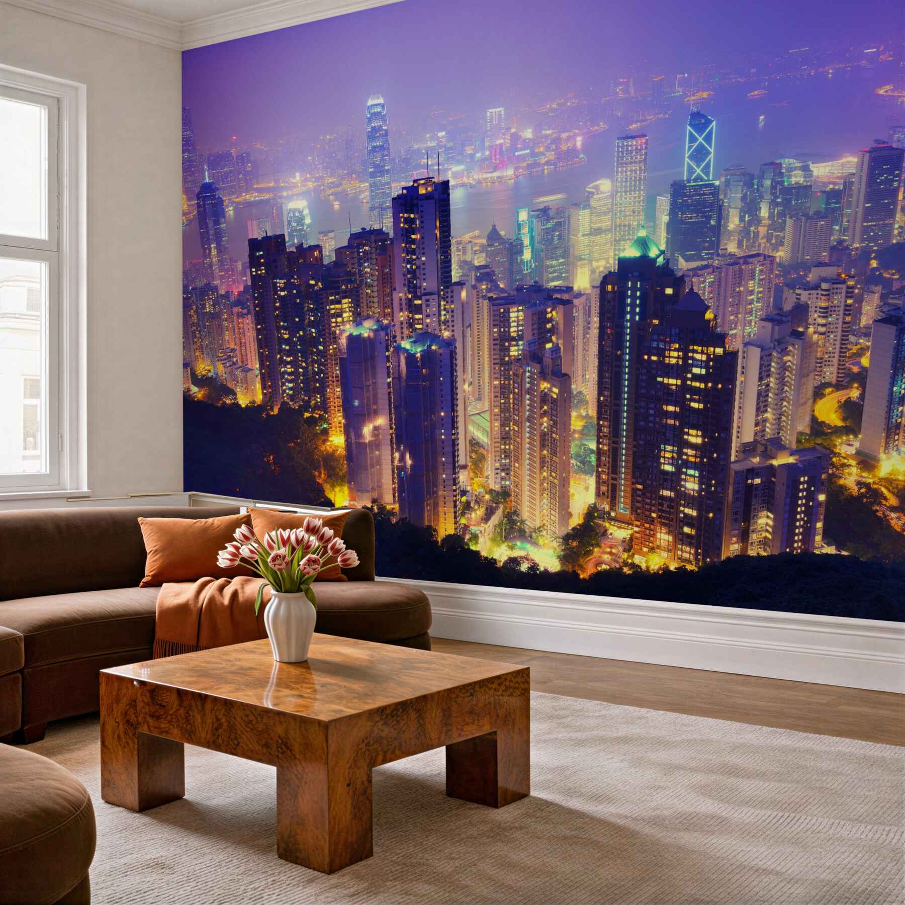 Fototapeta piękny widok na Hongkong nocą