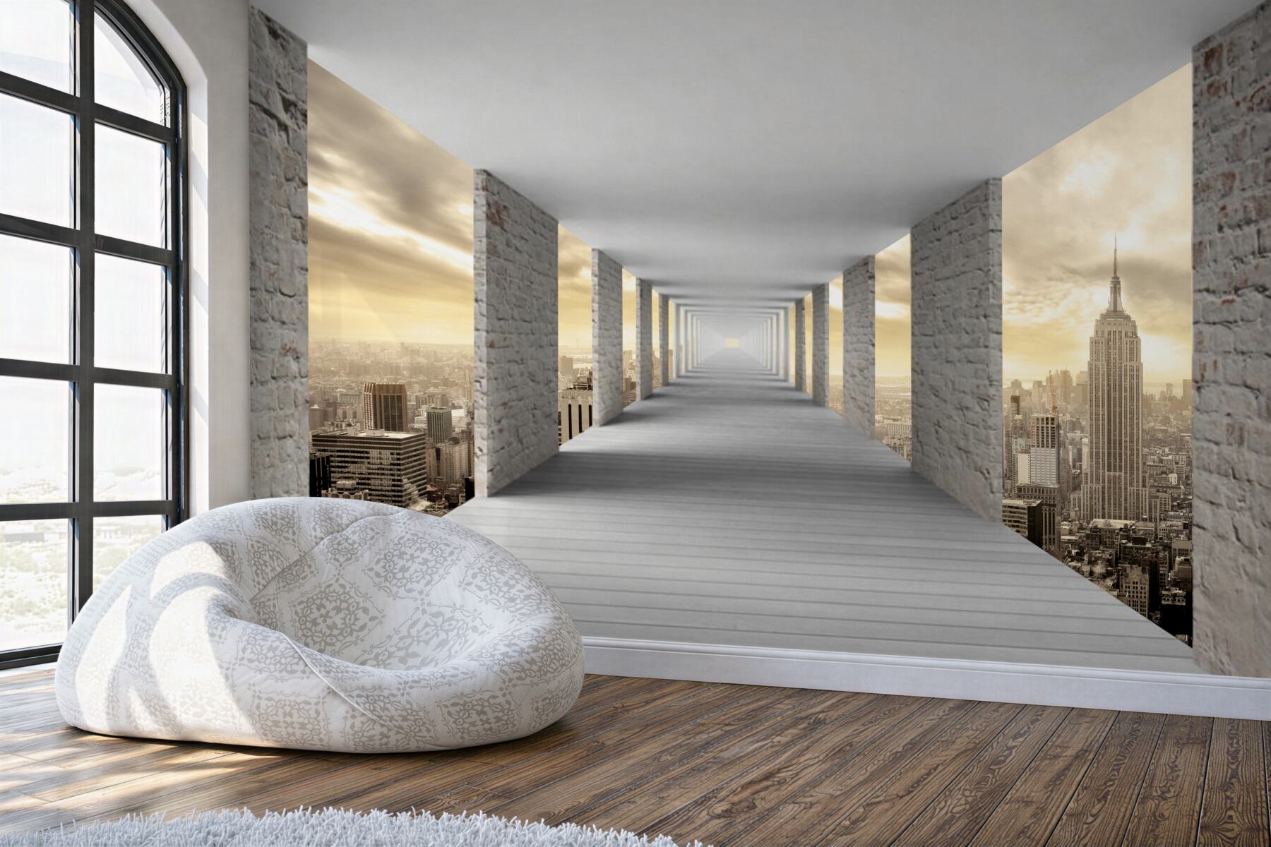 Fototapeta tunel nad miastem w 3d