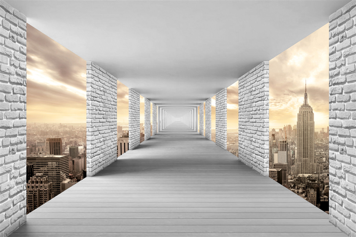 Fototapeta Tunel 3D przez miasto