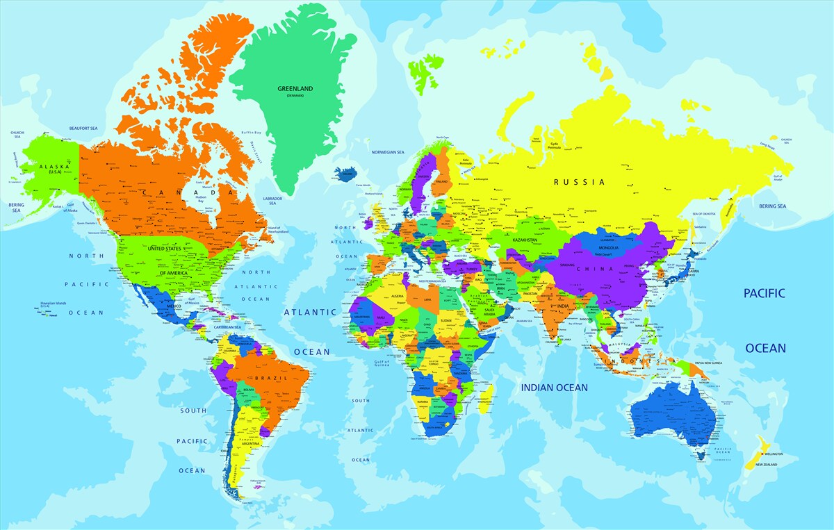 Fototapeta polityczna mapa świata