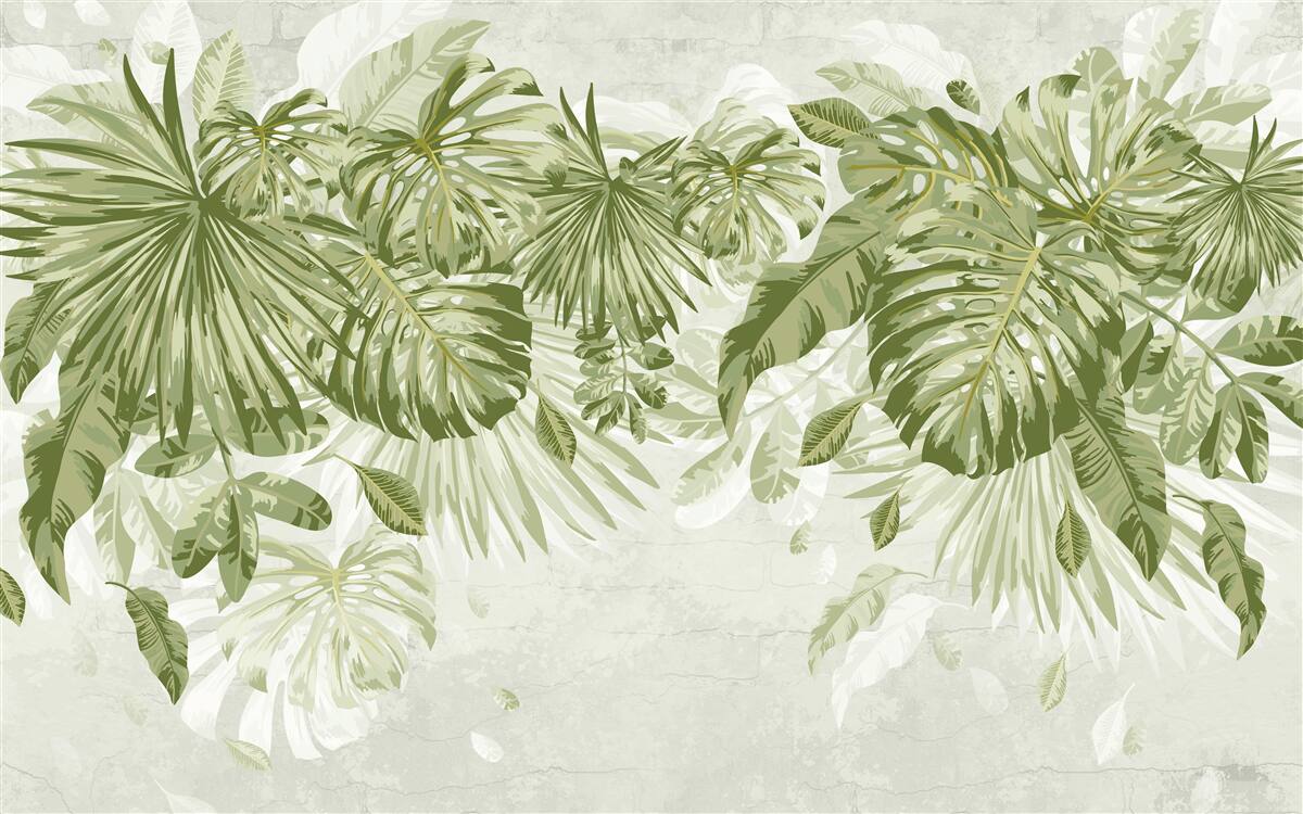 Fototapeta tropikalna monstera i liście bananów