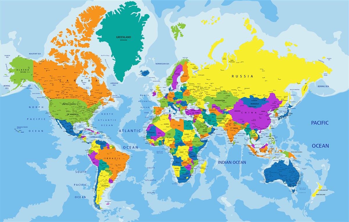 Fototapeta geopolityczna mapa świata