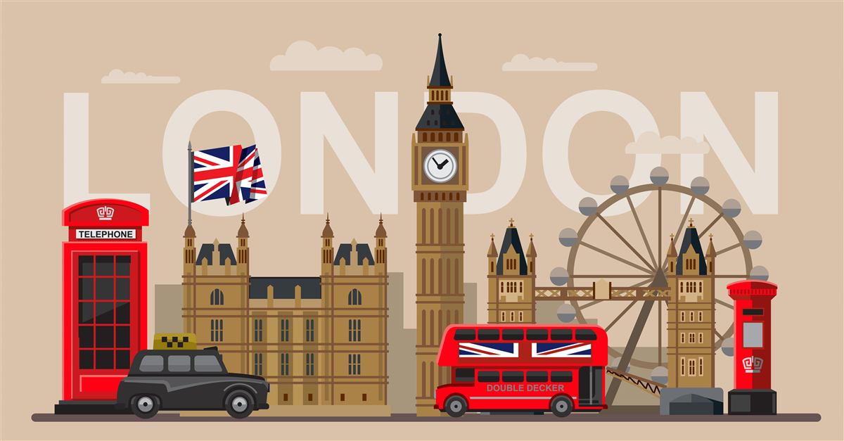 Fototapeta główne symbole Londynu, Wielka Brytania