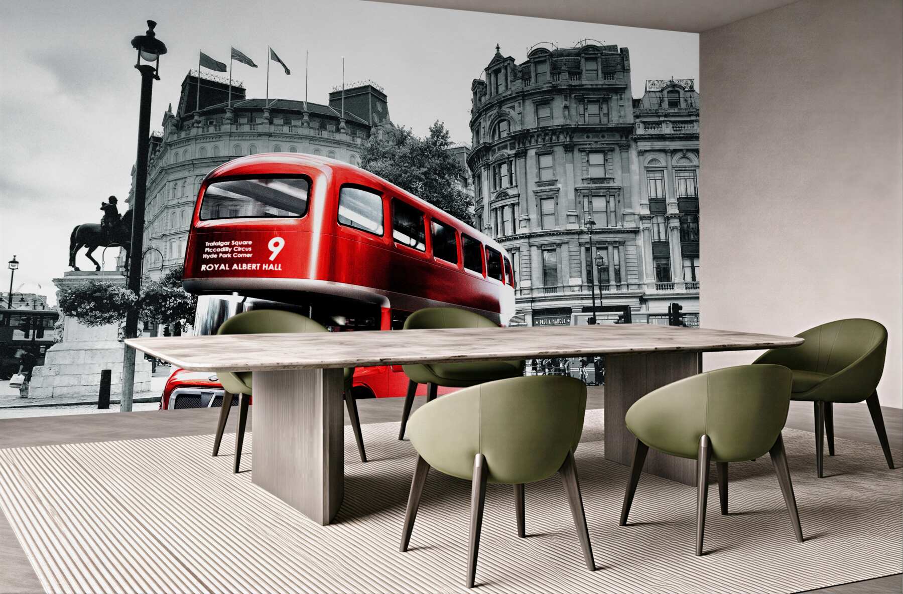 Fototapeta Londyński autobus na ulicy miejskiej
