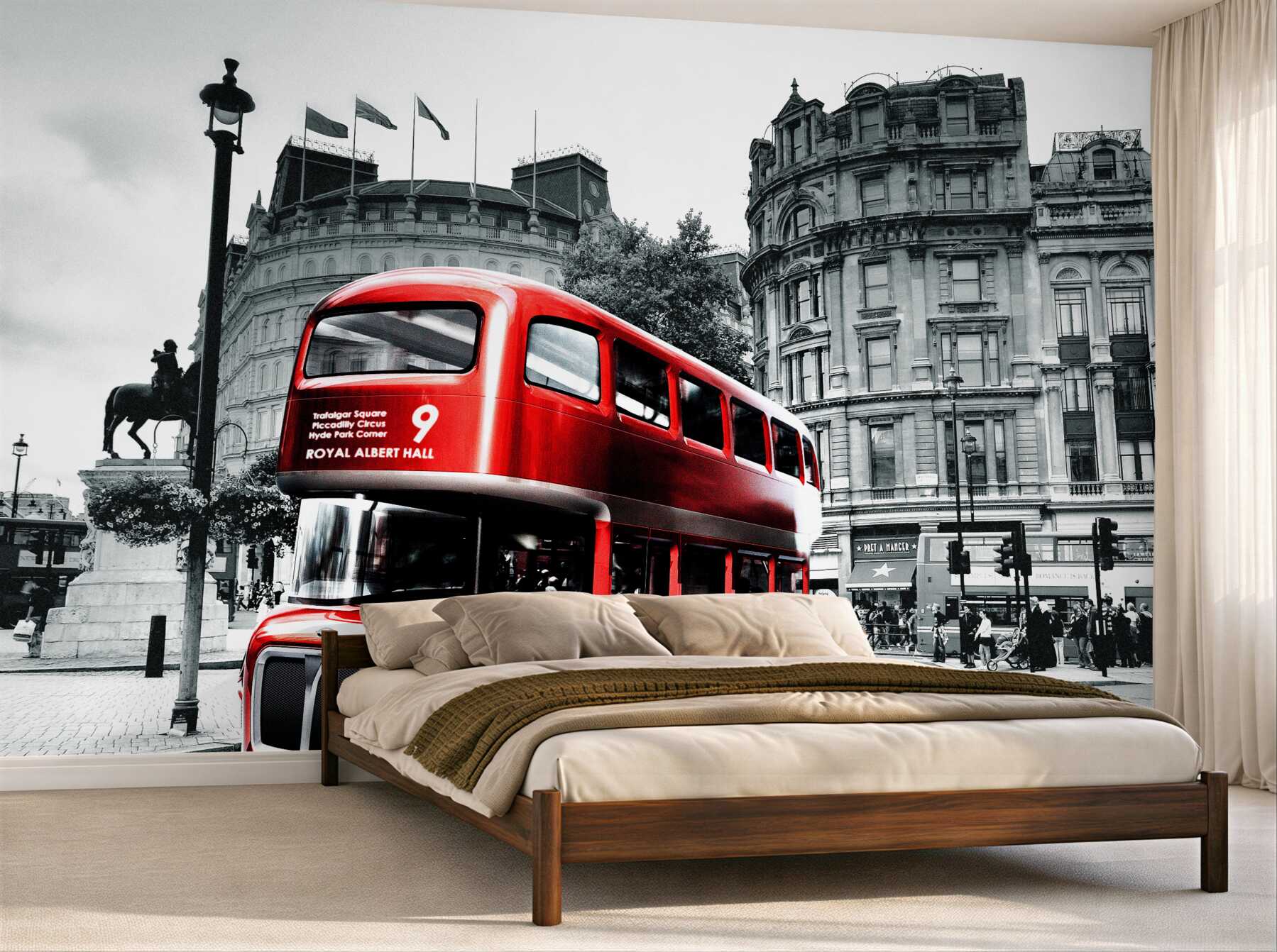 Fototapeta Londyński autobus na ulicy miejskiej