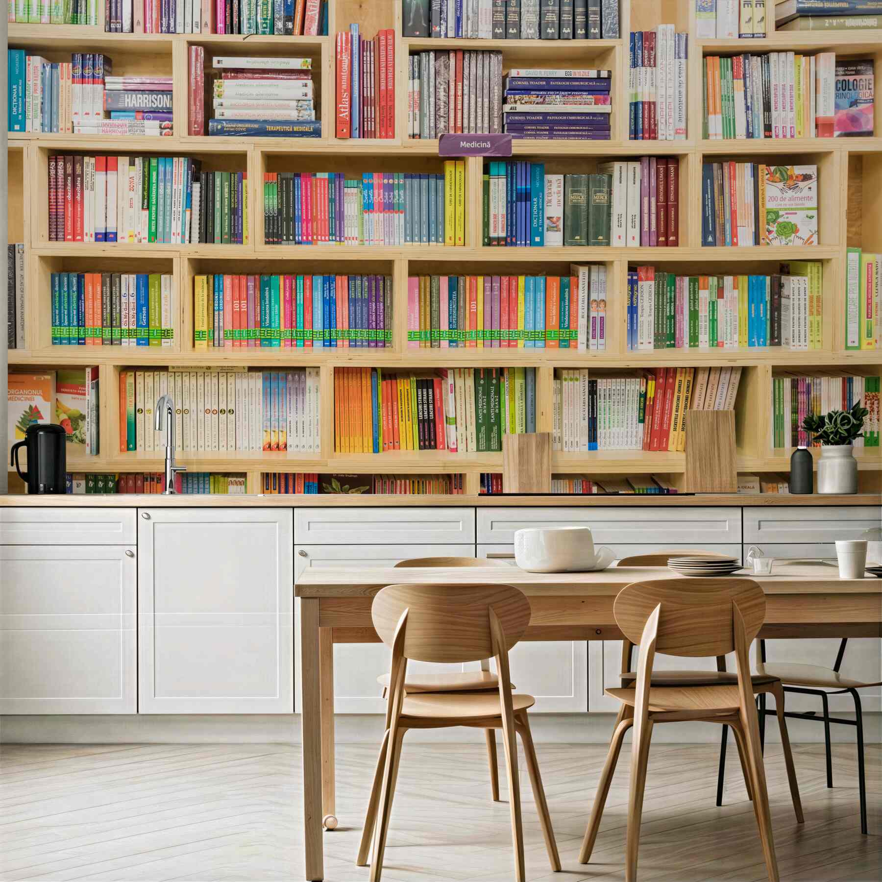 Fototapeta książki w domowej bibliotece
