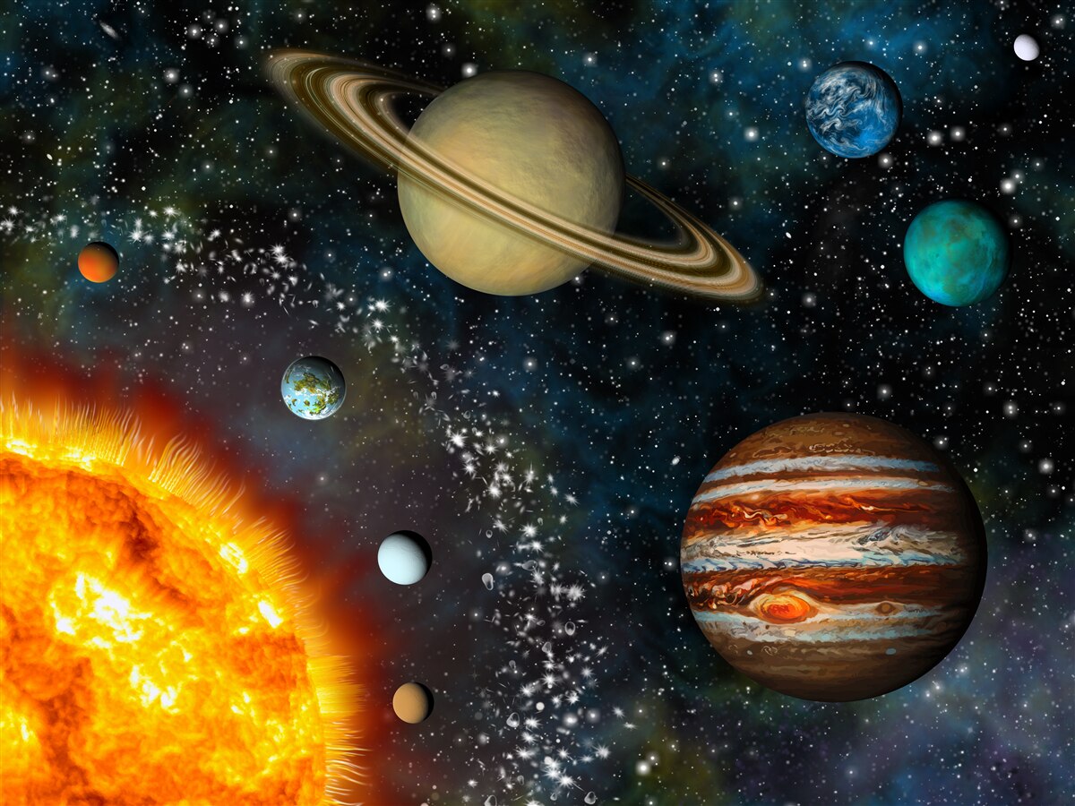 Fototapeta rozmiary planet i słońca