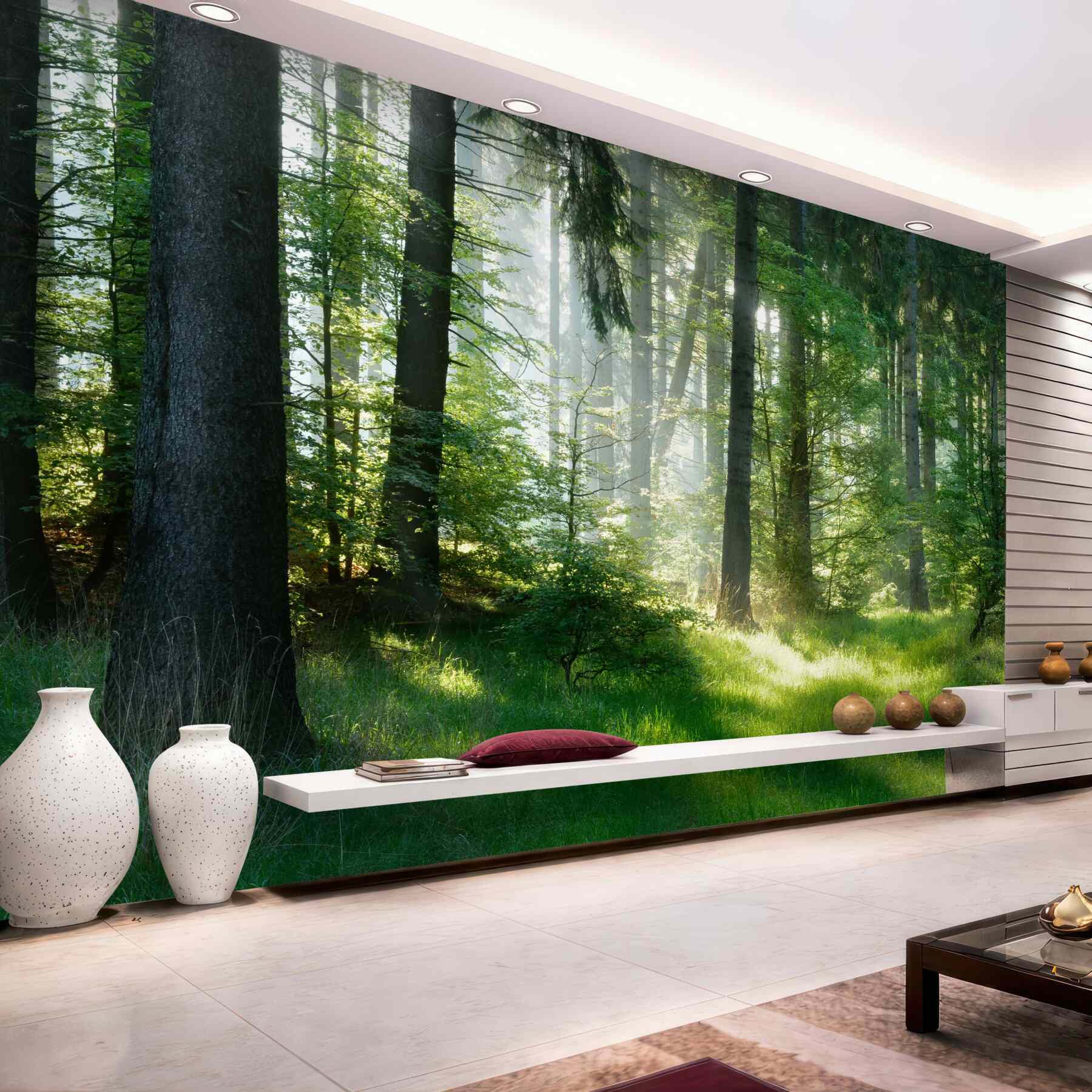 Fototapeta leśny poranek wśród zieleni
