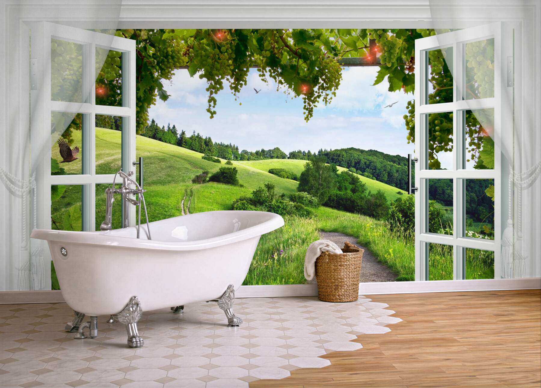 Fototapeta letnia panorama z okna