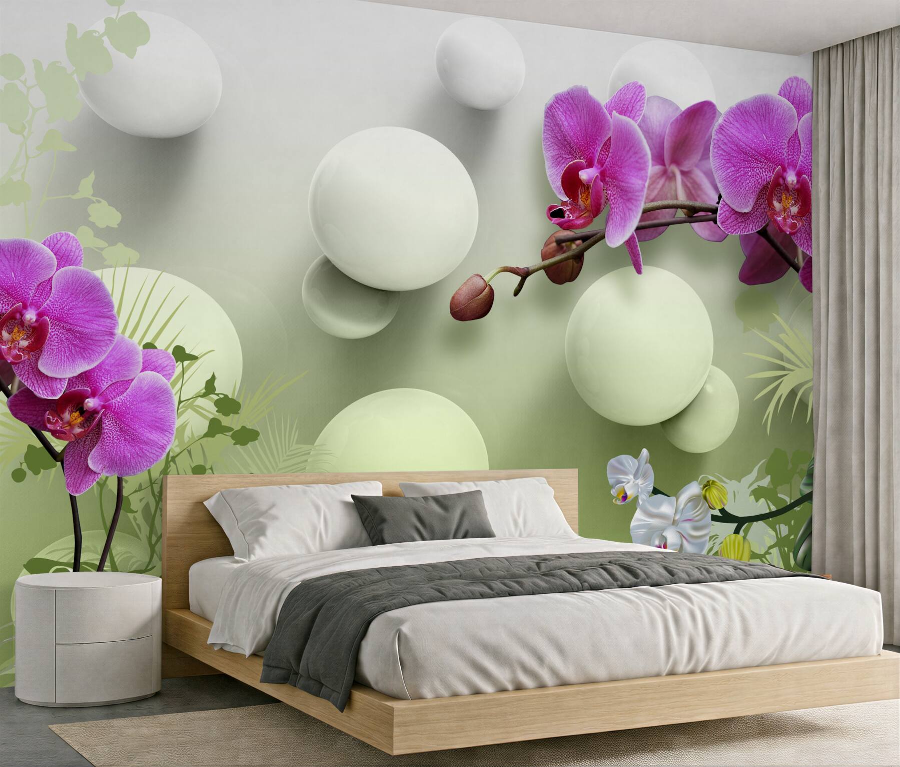 Fototapeta fioletowe i białe orchidee