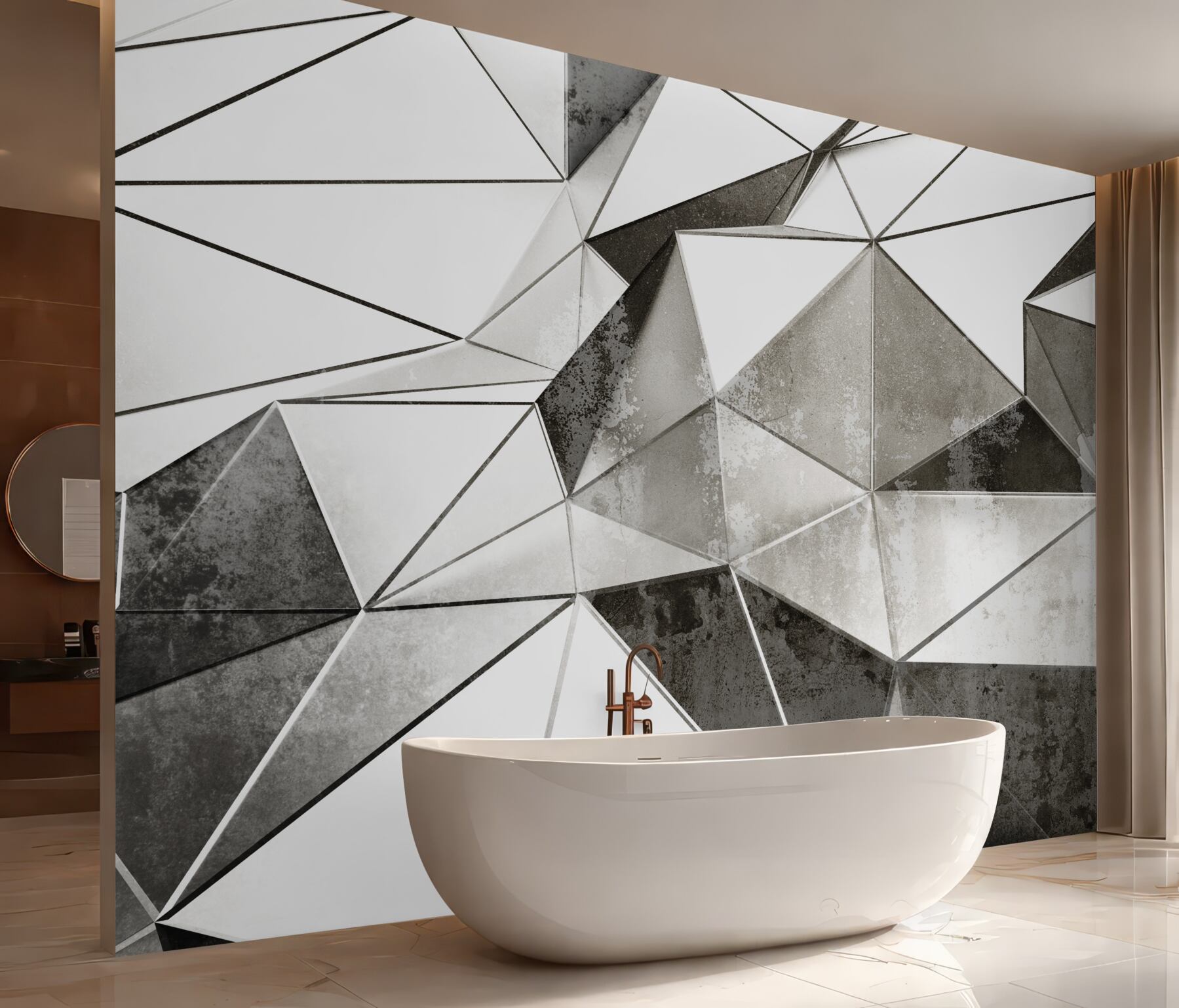 Fototapeta streszczenie geometryczne czarno-białe tło