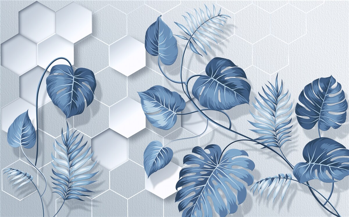 Fototapeta Monstera pozostawia na abstrakcyjnym tle