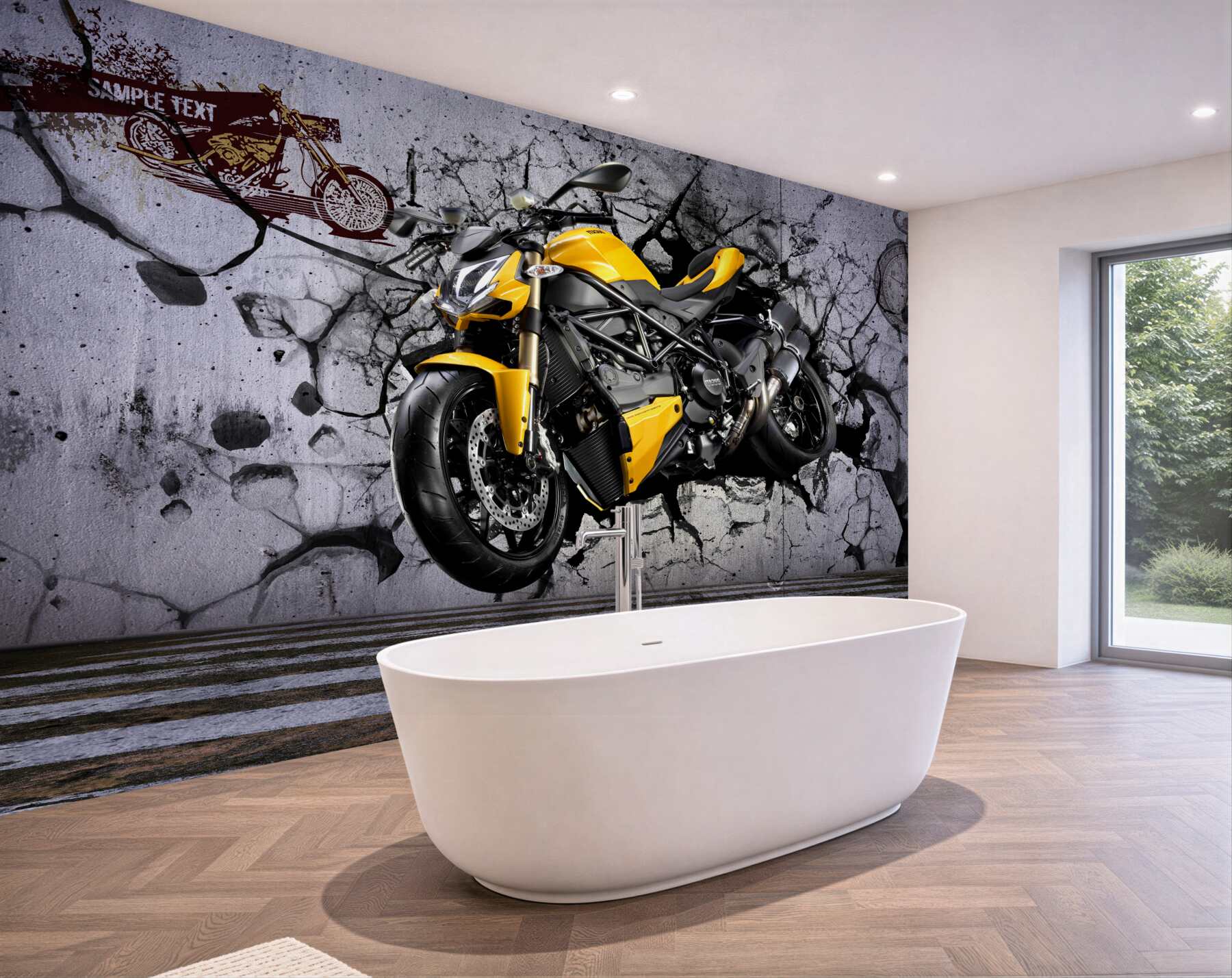 Fototapeta Motocykl, pojazd i żółty