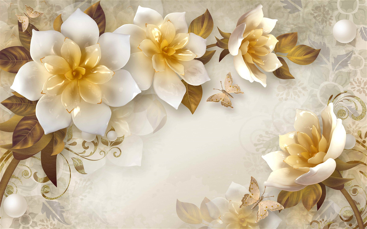 Fototapeta PORCELANOWE KWIATY