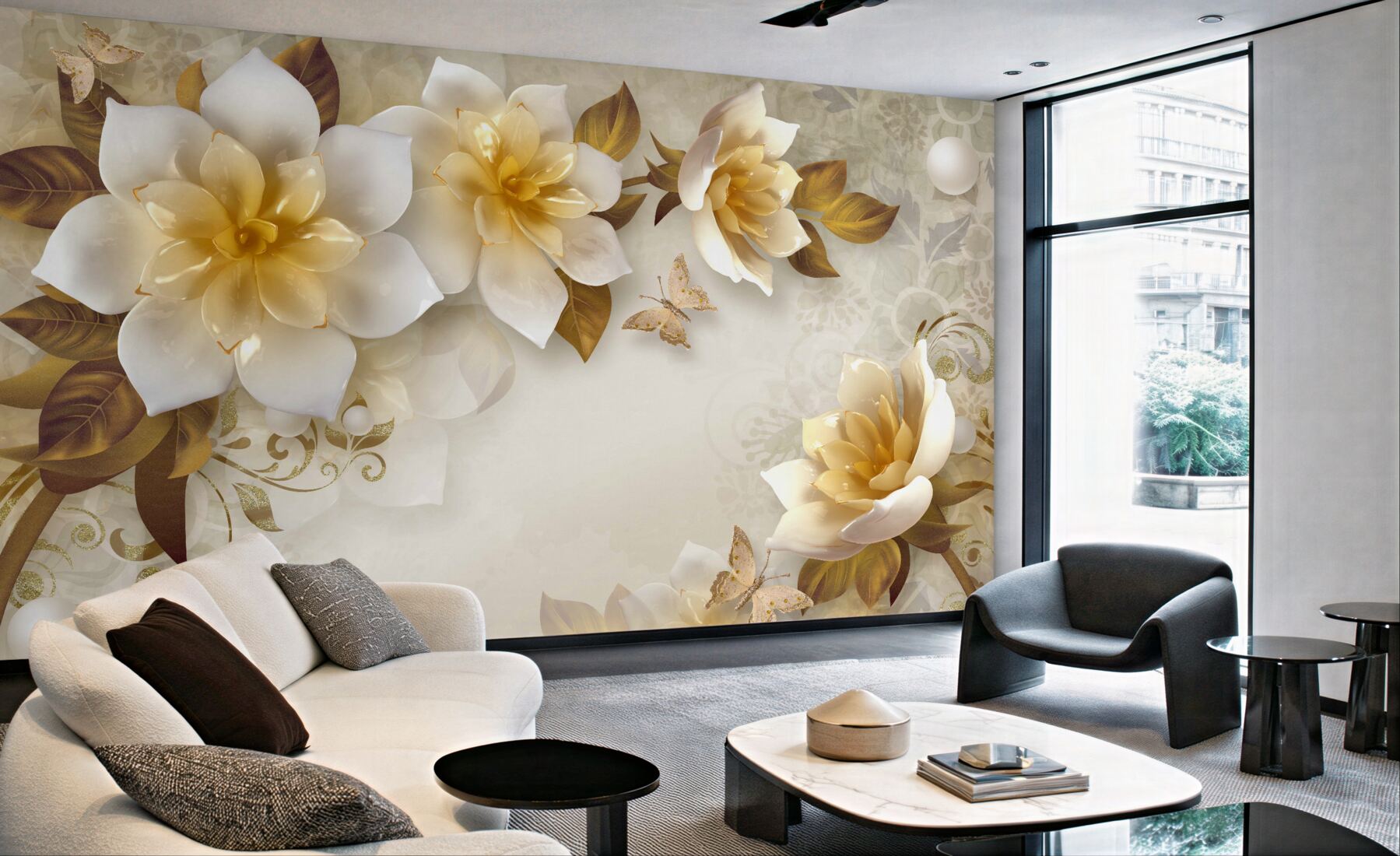 Fototapeta PORCELANOWE KWIATY