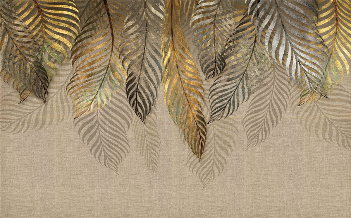 Fototapeta złote liście palmowe