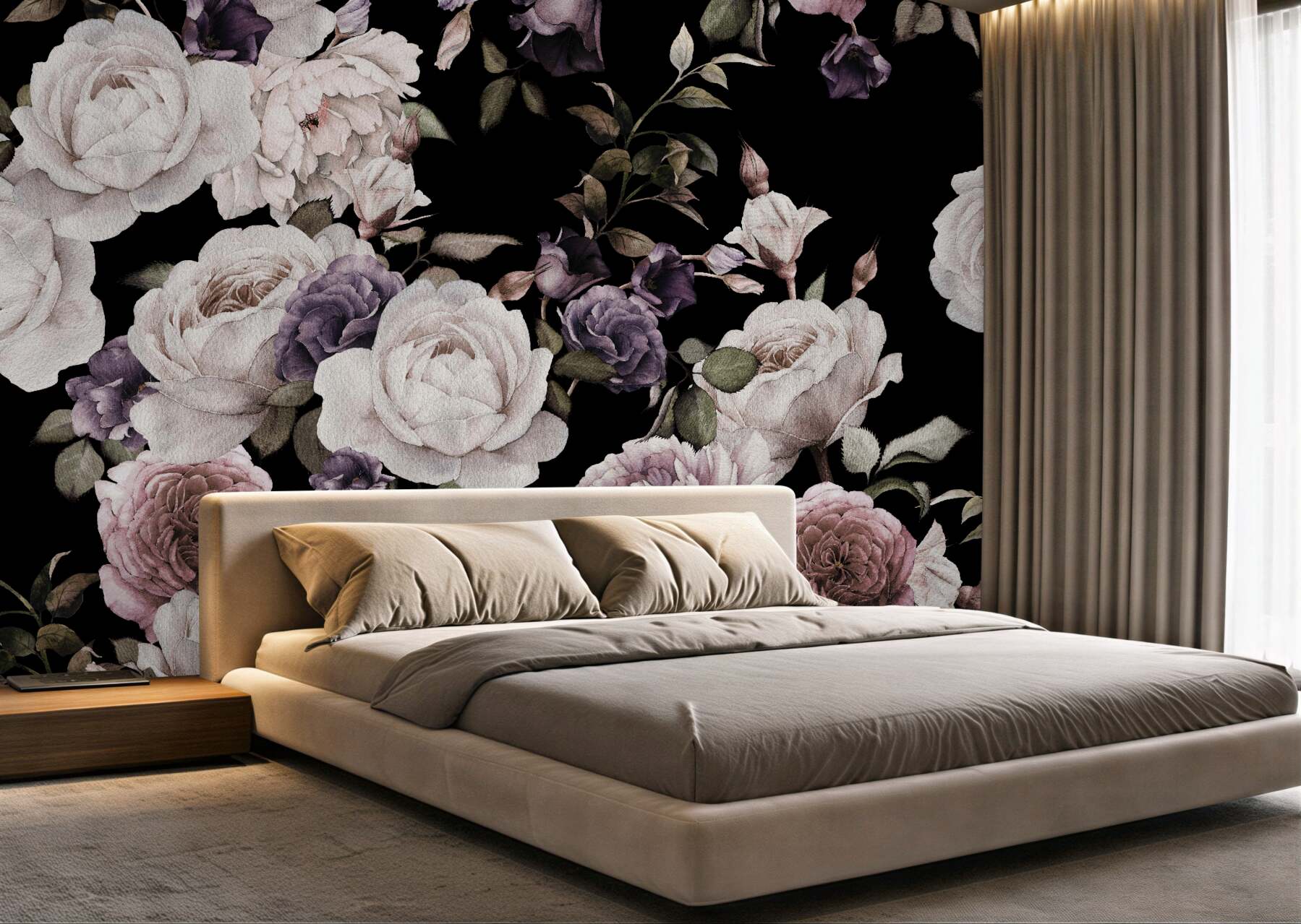 Fototapeta peonie na ciemnym tle