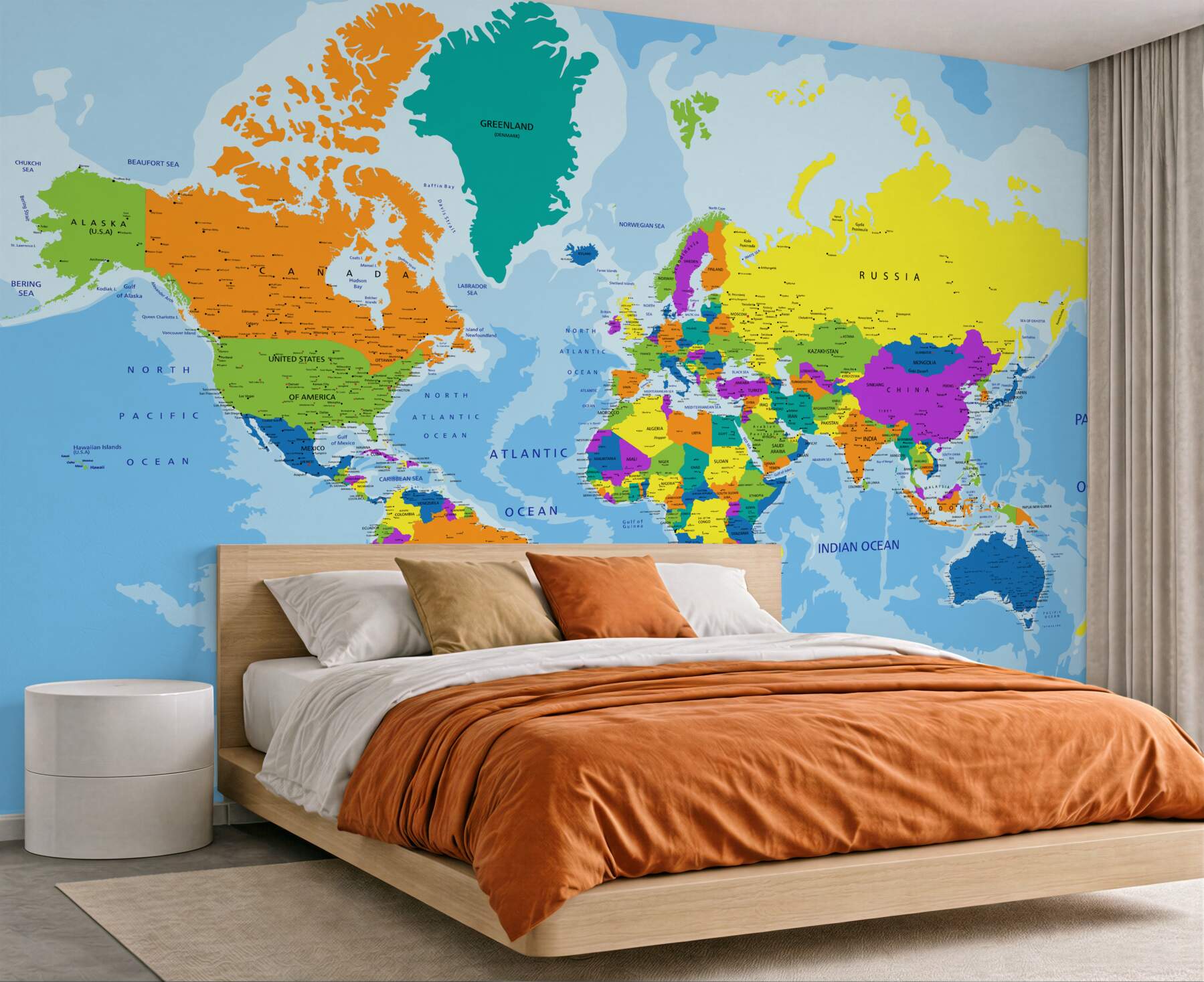Fototapeta mapa świata w kolorze