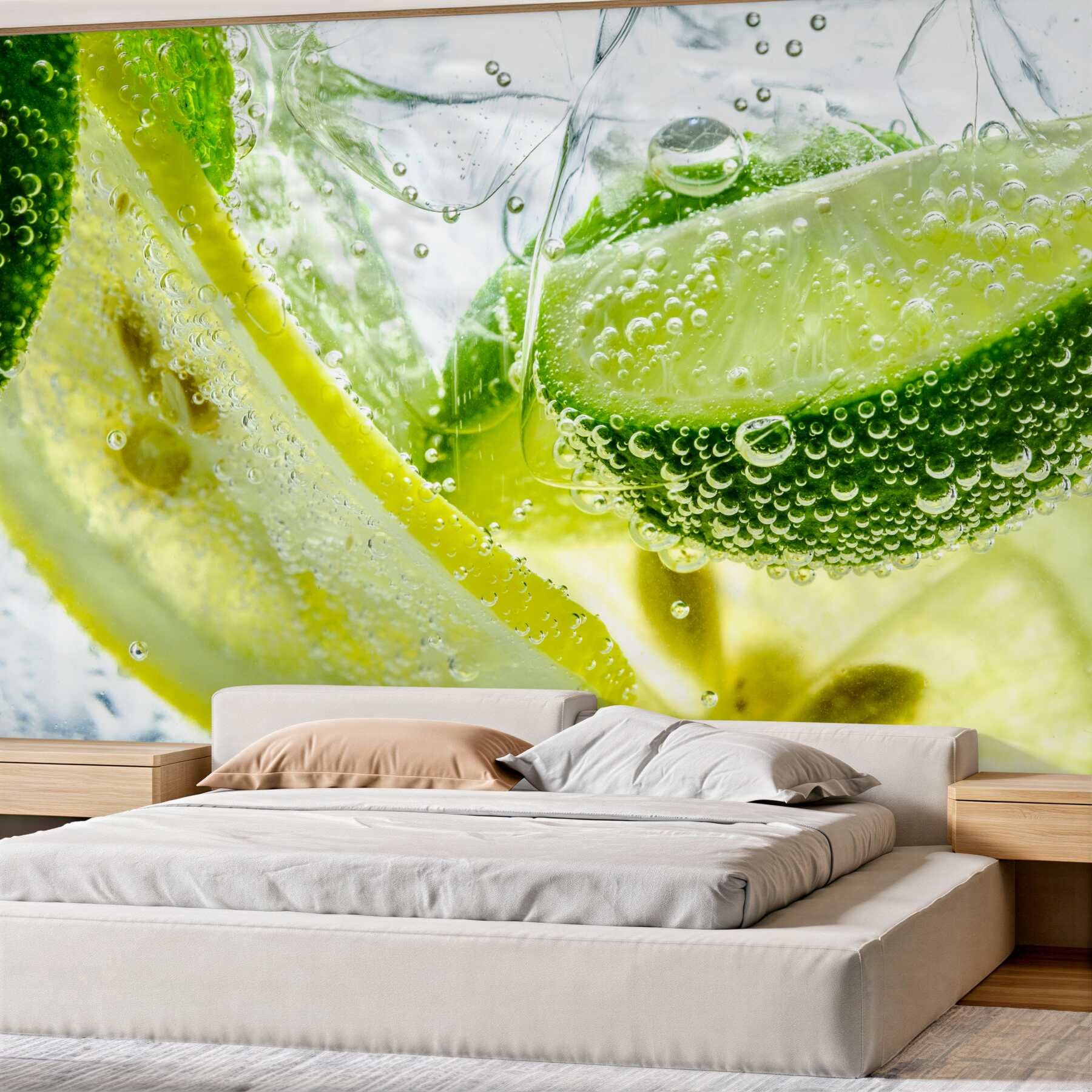 Fototapeta plasterki cytryny i limonki w wodzie