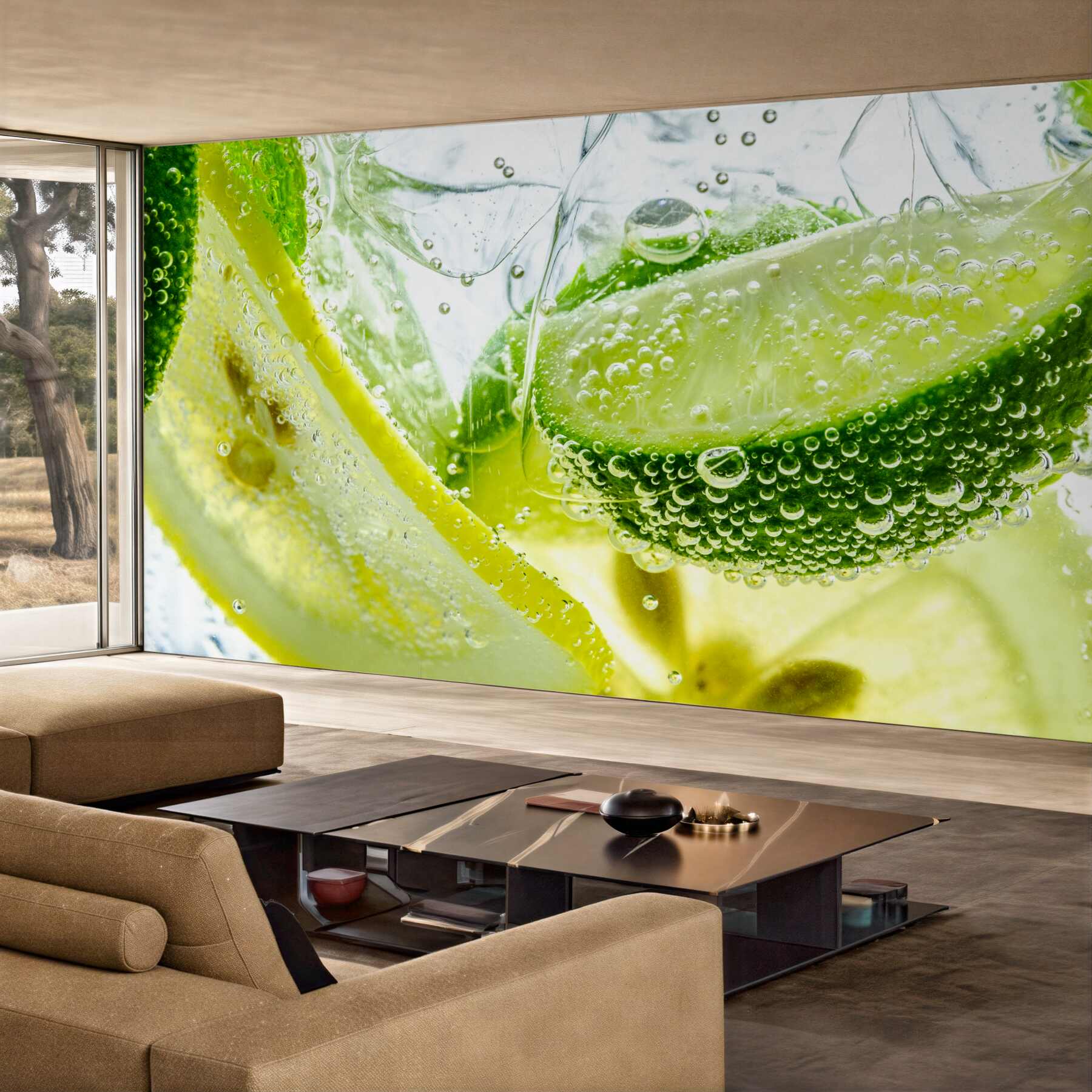 Fototapeta plasterki cytryny i limonki w wodzie