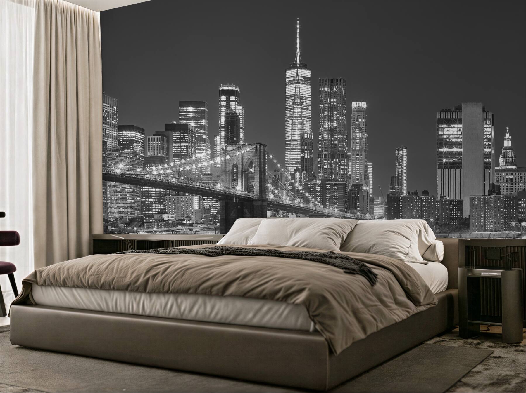 Fototapeta Most Manhattan nocą
