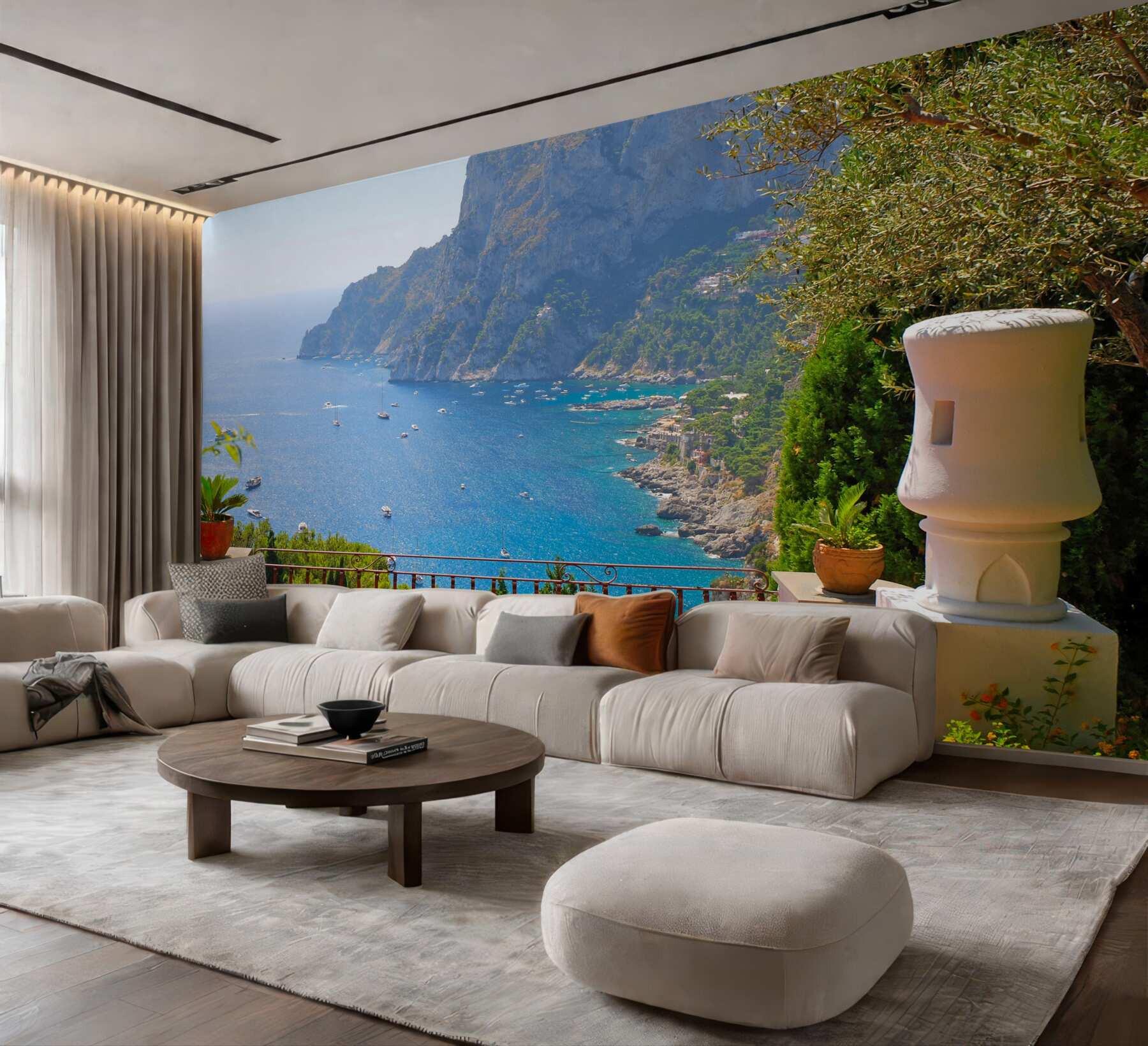 Fototapeta balkon z tarasem i widokiem na ocean