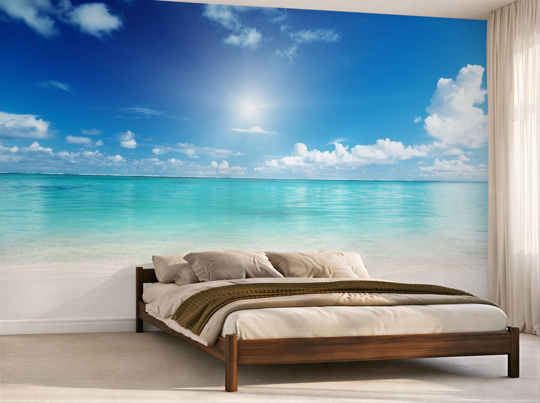 Fototapeta spokojna woda w pobliżu piaszczystej plaży