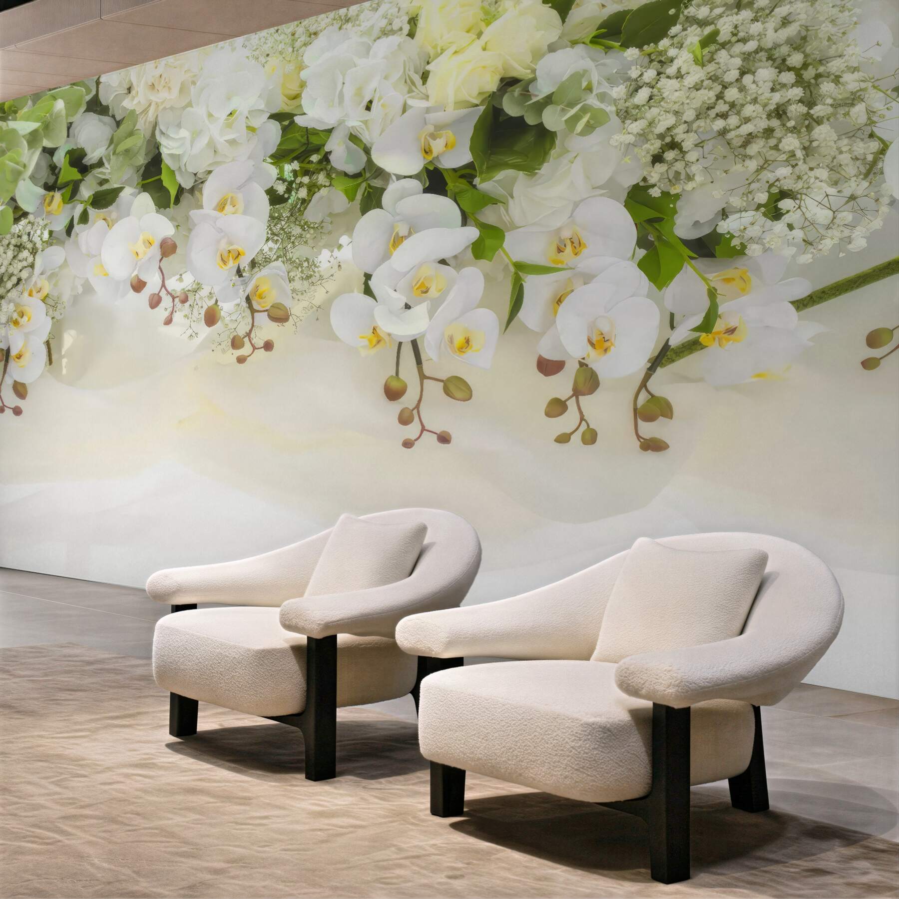 Fototapeta Wiszące białe orchidee