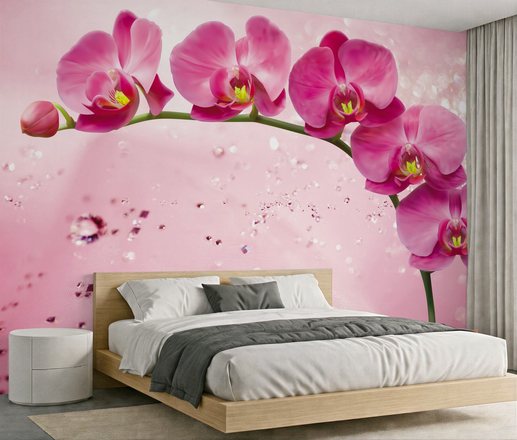 Fototapeta Gałąź czerwonej orchidei