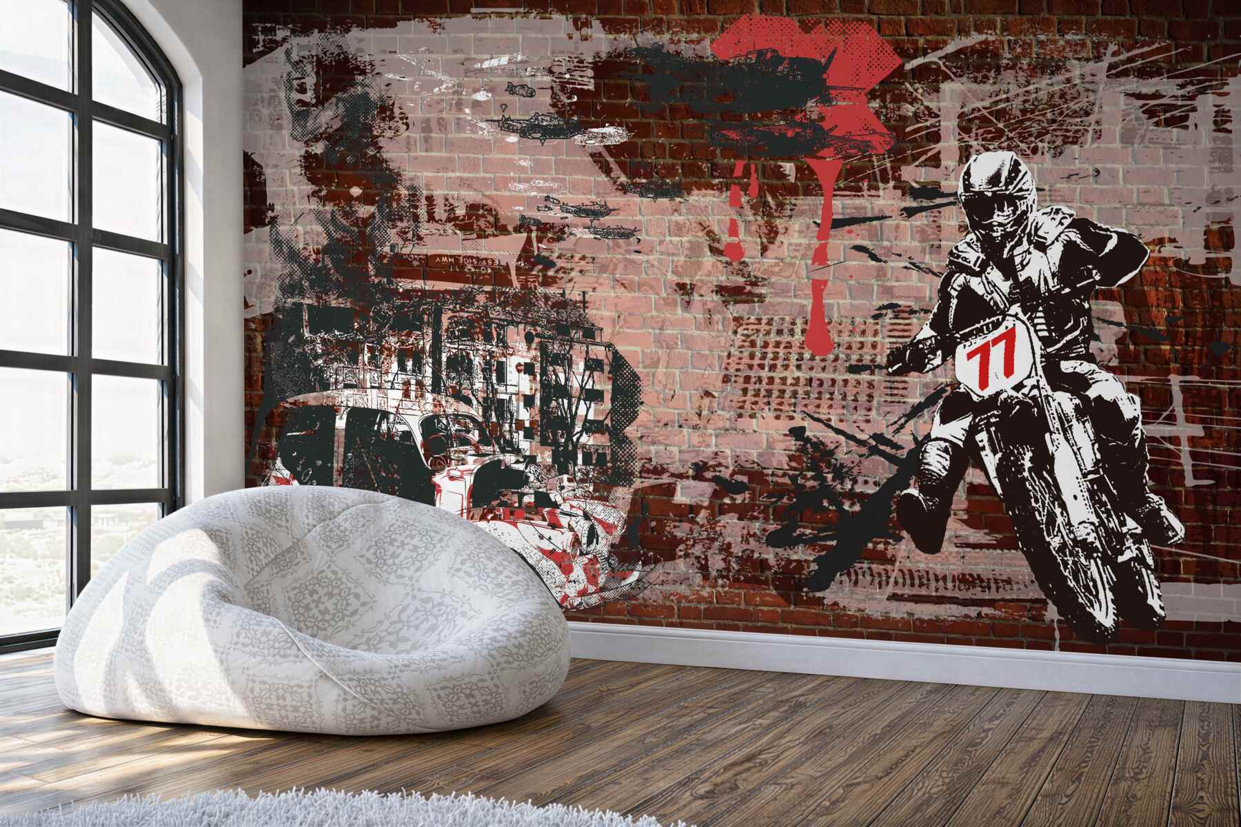 Fototapeta Motocyklista na rowerze