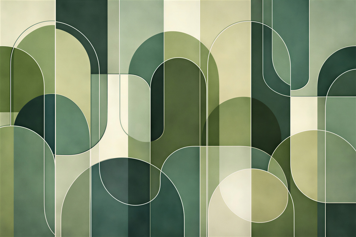 Fototapeta zielona geometria retro