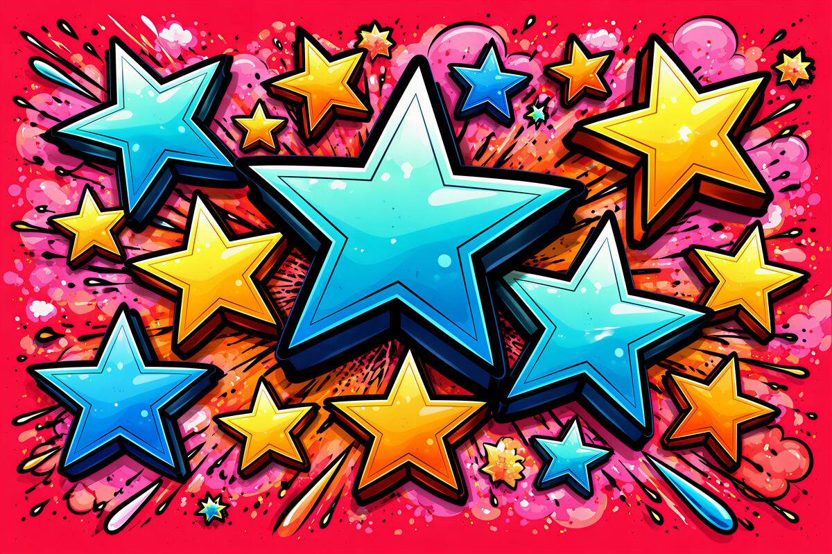Fototapeta kolorowe gwiazdy pop-art