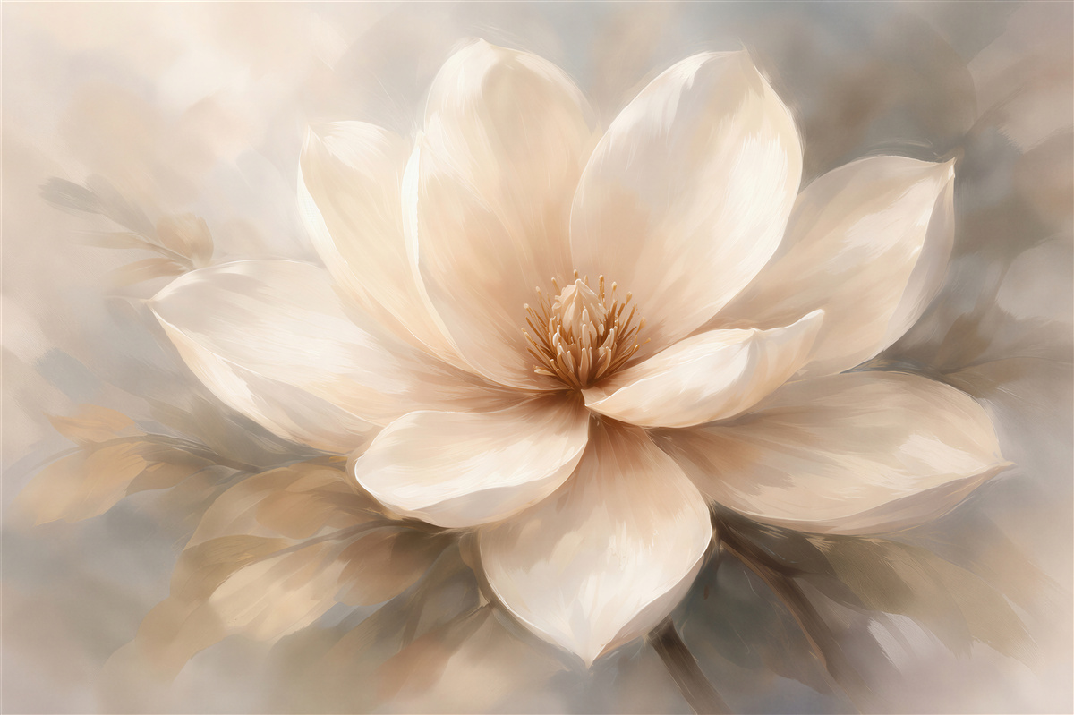 Fototapeta kremowa magnolia w blasku
